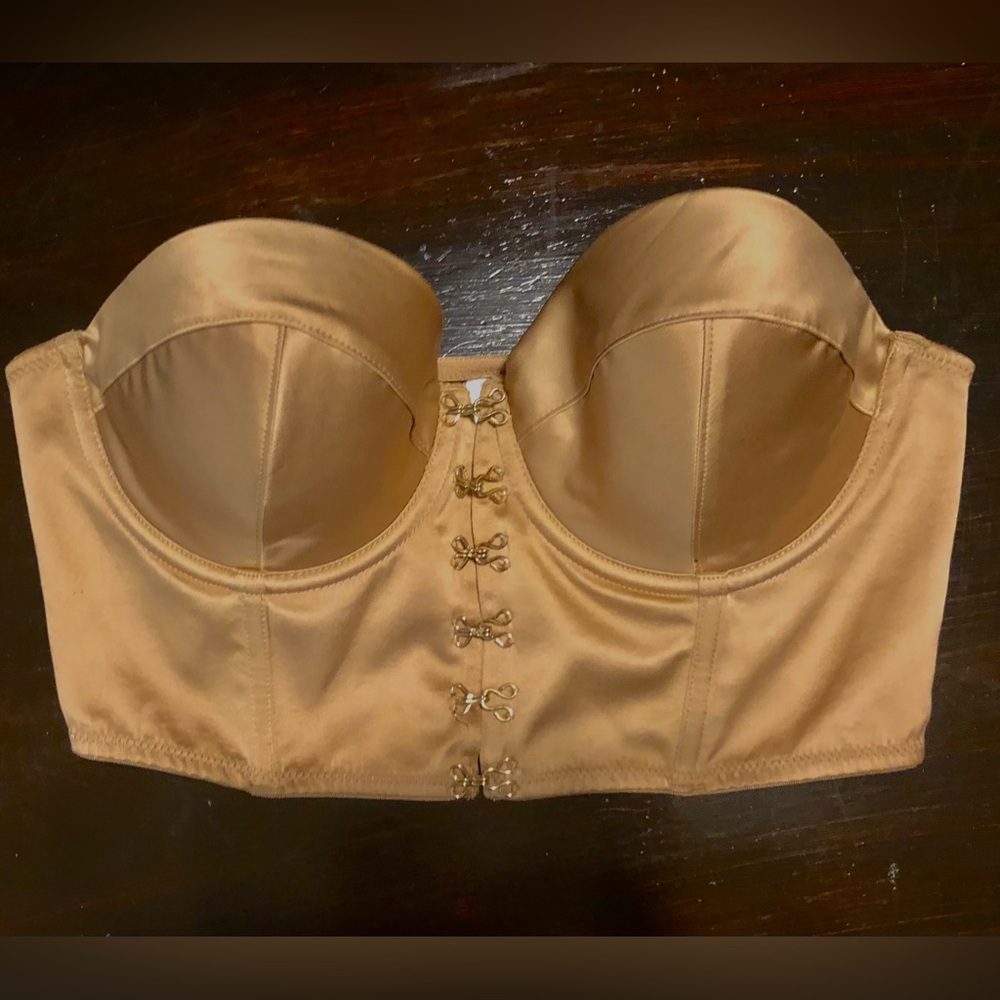 Structured cropped satiny bustier NEW w/tags size large